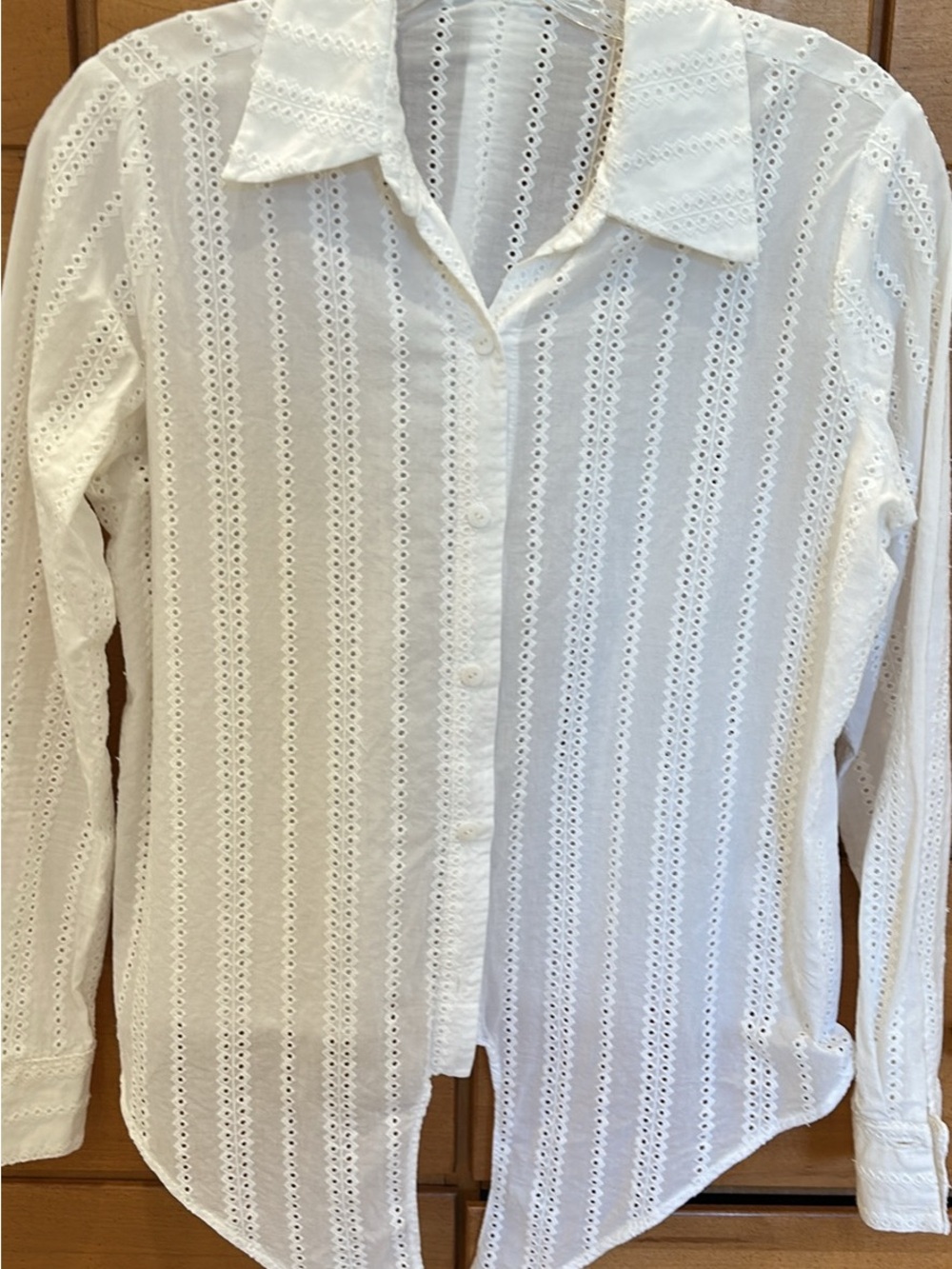 Daniela Corte White Eyelet Cabana Wrap Blouse SZ 2,4